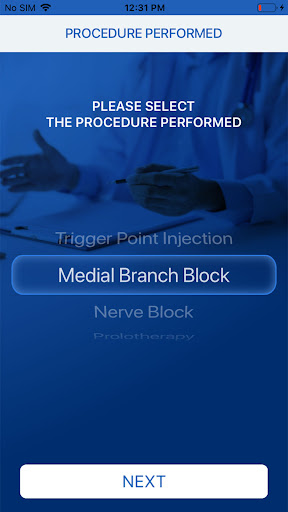 Electronic Medical Diary Screen 2