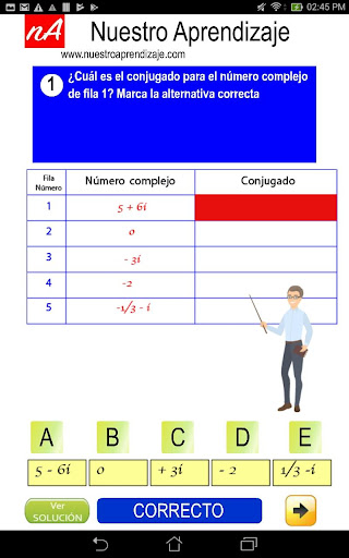 Conjugado para un número compl Screen 3