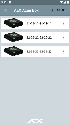 AEX AzanBox Screen 2