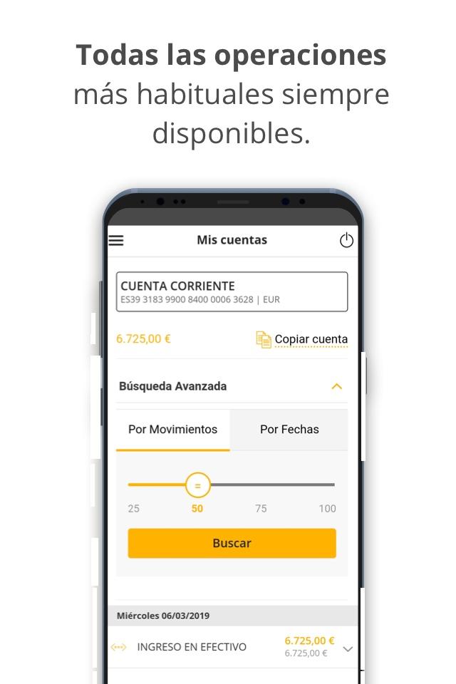 Android application Arquia Banca screenshort