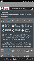 screenshot of WZZM 13 Weather