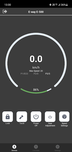 Android application Eway Scooter screenshort