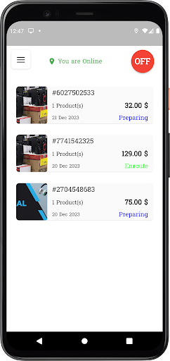Android application Pza Driver screenshort