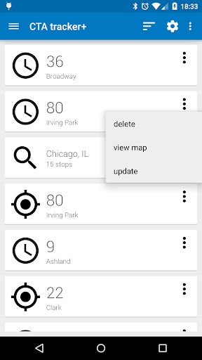 Android application Transit Tracker - Chicago screenshort