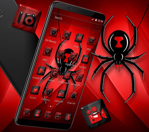 Red Black Spider Dark Launcher Theme ?️