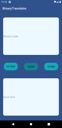 Android application Binary Translator - Code to Te screenshort