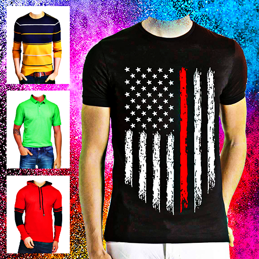 Man T-shirt suit photo editor logo