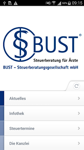 Android application BUST Steuerberatung für Ärzte screenshort