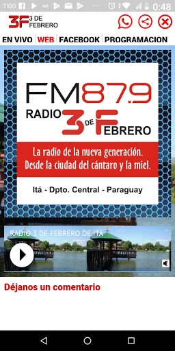 Android application Radio 3 de Febrero FM 87.9 screenshort