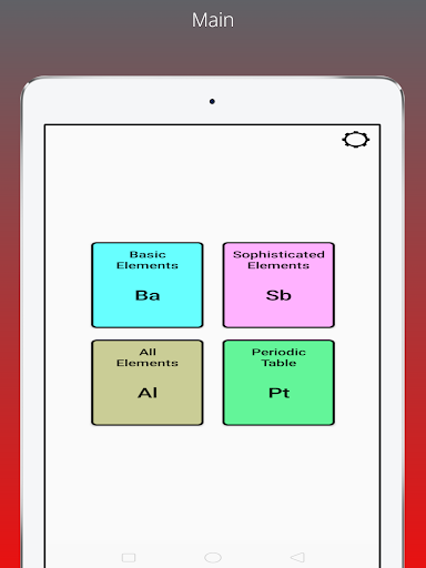 Android application Periodic Table screenshort
