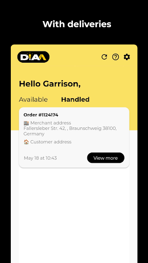 DIAA Deliveries Screen 2
