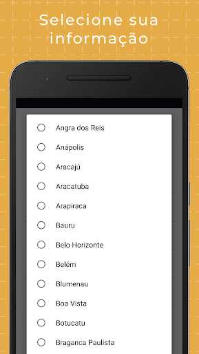 Visualização do aplicativo