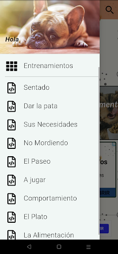 Android application Entrena a tu Mascota screenshort