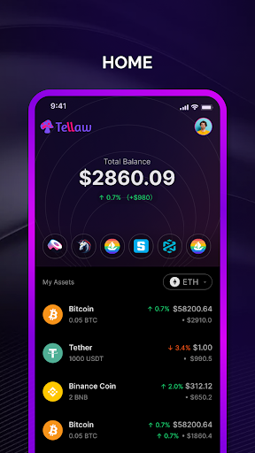 Android application Tellaw Wallet screenshort
