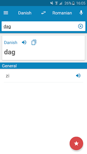 Android application Danish-Romanian Dictionary screenshort