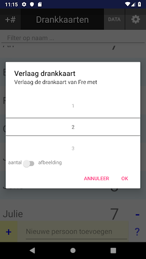 Android application Drankkaarten screenshort