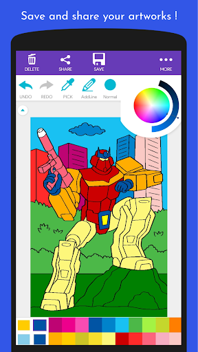 Robot Coloring Book Screen 3