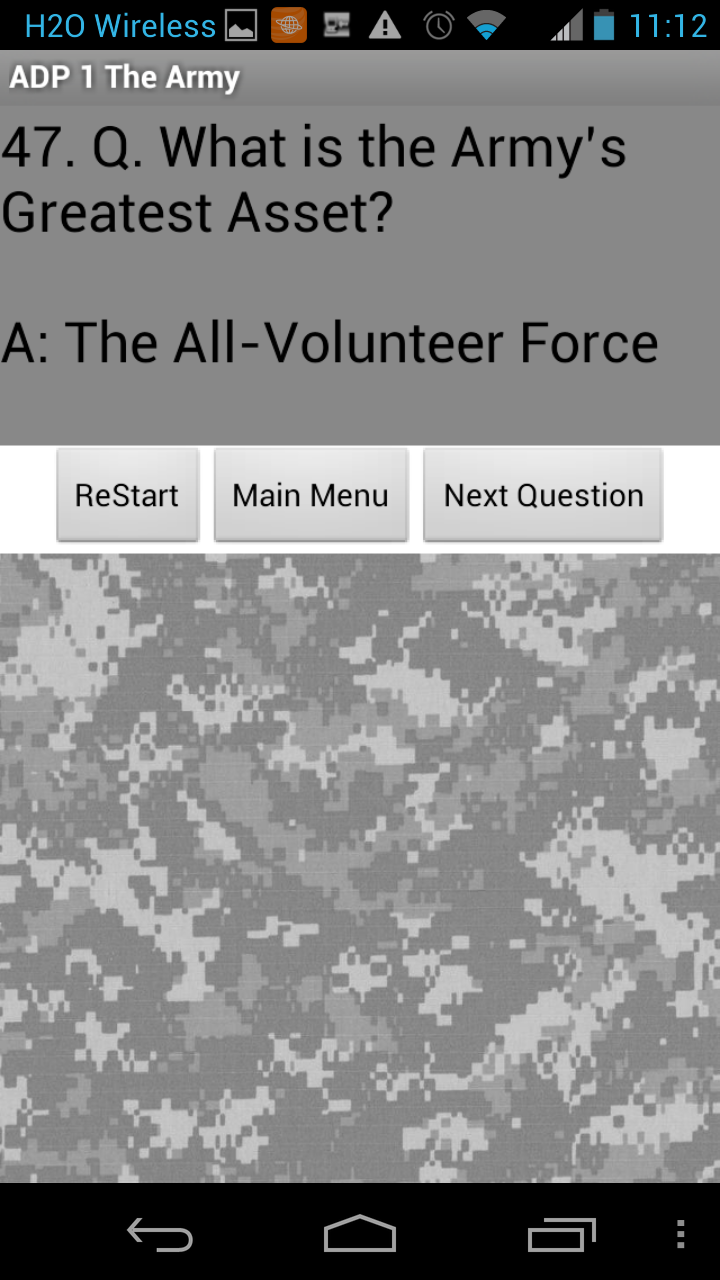 Android application Army Study Guide with ADP&ADRP questions screenshort