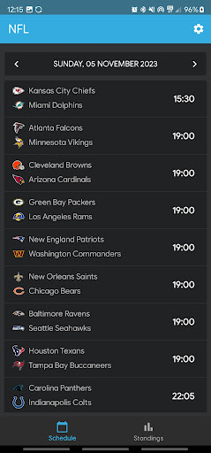Android application MobScores: Live Scores for NFL screenshort