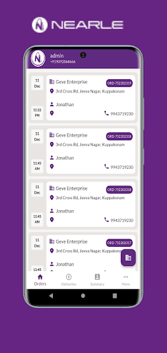 Android application Nearle Admin screenshort