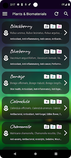 Android application Plants Research Pro screenshort