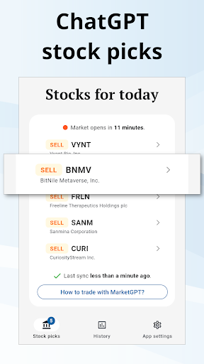 Android application MarketGPT: AI stock picks screenshort