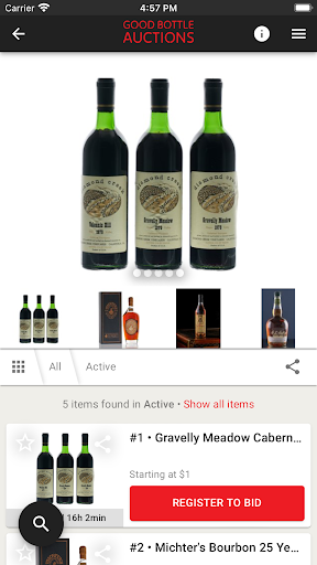Good Bottle Auctions Screen 3