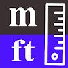 Meters to feet / m to ft converter icon