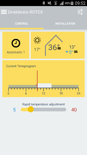 Android application ROTEX Control screenshort