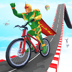 Cover Image of Tải xuống Super Hero Bmx Cycle Stunts: Mega Ramp BMX Games  APK