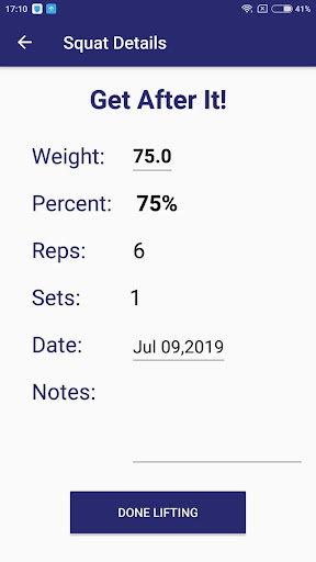 Hatch Squat Calculator Screen 3