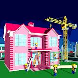Pink Girl House Construction icon