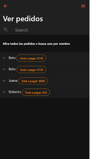 Gestión de pedidos Screen 3