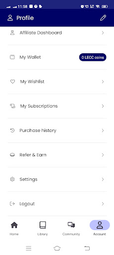 Android application LECC screenshort