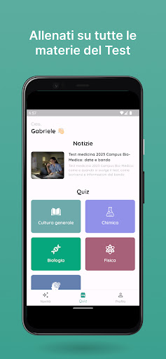 Android application JustMed - TOLC Medicina screenshort