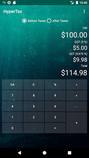 HyperTax - Canada Sales Taxes Screen 3