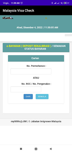 Malaysia Visa Check Online Screen 3