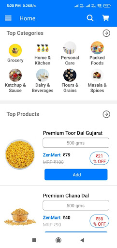 Android application Zenmart-Khushiyo wali shopping screenshort