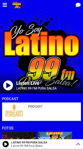 Android application LATINO 99FM 100% SALSA DIGITAL screenshort