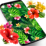 Cover Image of Скачать Тропические джунгли цветы и листья живые обои  APK