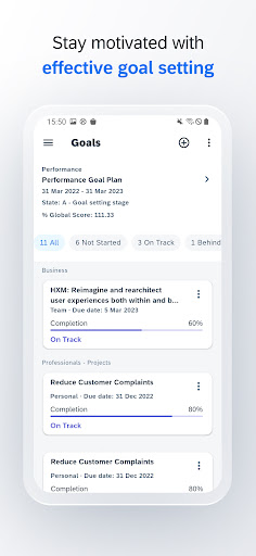 Screenshot of SAP SuccessFactors Mobile