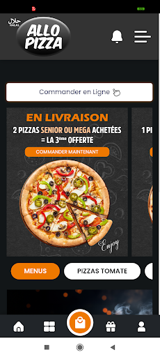 Android application ALLO PIZZA screenshort