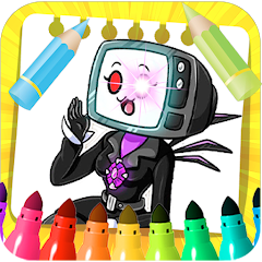 TV Woman Titan Toilet Coloring icon