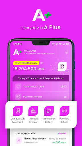 Android application A+ Merchant screenshort