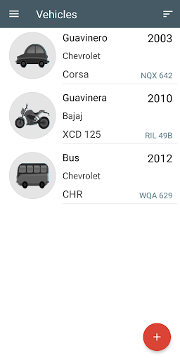 Android application YeikCar Classic Car management screenshort
