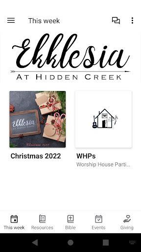 Android application Ekklesia at Hidden Creek screenshort