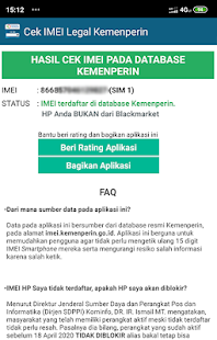 Cek IMEI Legal Kemenperin 1.8 APK + Мод (Unlimited money) за Android