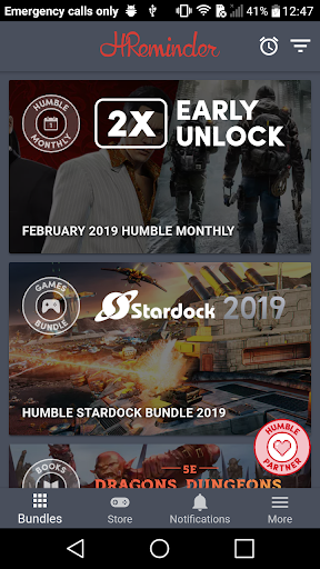 Android application Humble Reminder screenshort
