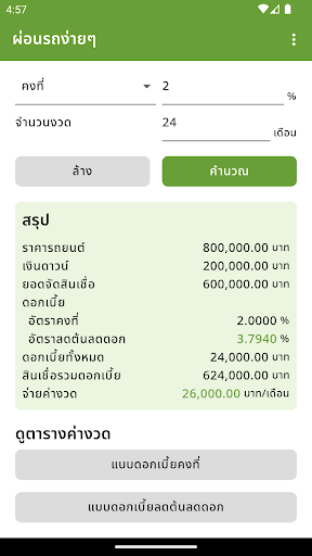 ผ่อนรถง่ายๆ - ดอกเบี้ยคงที่ Screen 2