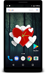 Heart Clock Live Wallpaper